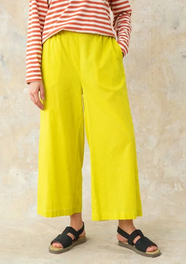 Woven organic cotton trousers - lime green