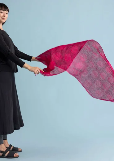 “Grace” linen scarf - pink begonia