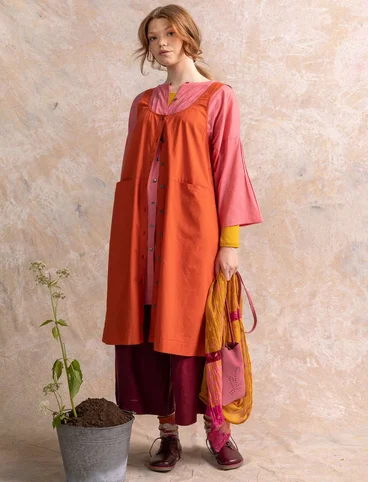 Robe balalaïka "Amber" en tissu de coton biologique/lin - piment