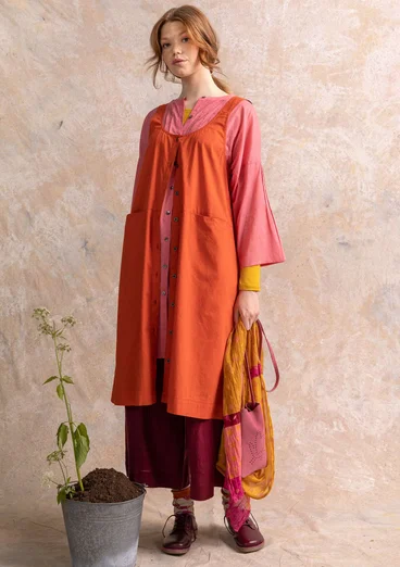 Balalaika-Kleid „Amber“ aus Öko-Baumwolle/Leinen - chili