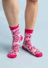 “Rosalie” organic cotton socks - pink begonia