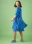 Vævet kjole "Fleur" i økologisk bomuld (middelhavsblå S)