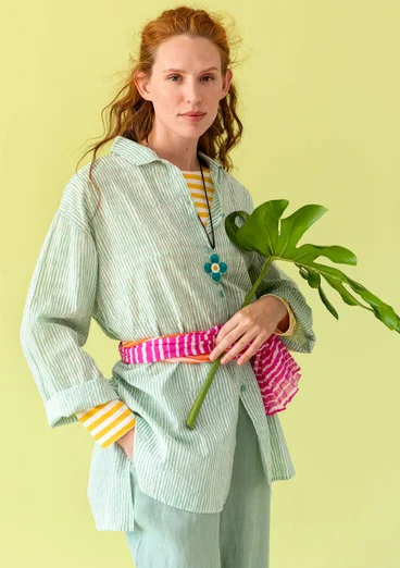 “Millie” woven shirt in organic cotton - peppermint