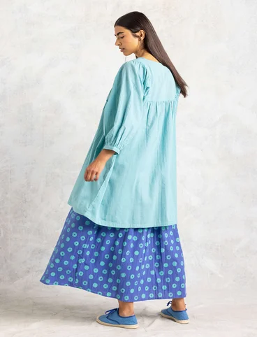 “Hilda” woven dress in organic cotton - meadow stream