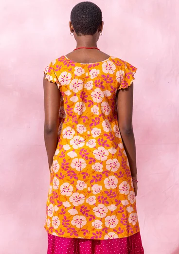 “Roselle” jersey dress in organic cotton - marigold