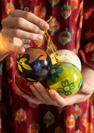 Boule de Noël en papier mâché - noir