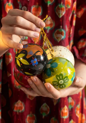 Boule de Noël en papier mâché - noir