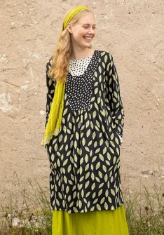 Tricot jurk "Åland" van biologisch katoen/modal - zwart