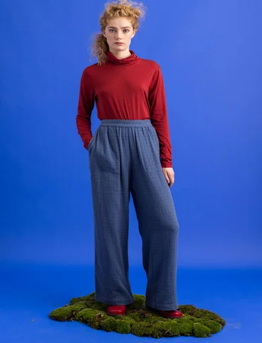 Pantalon "Field" en coton biologique tissé - bleu brume