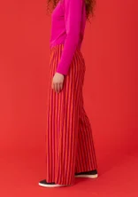 Striped jersey pants in organic cotton/modal - lava red/cyklamen