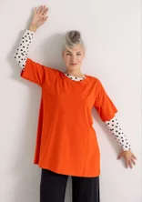 “June” organic cotton jersey tunic - lava red