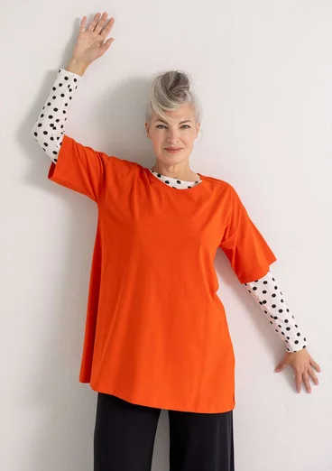 “June” jersey tunic in organic cotton - lava red