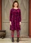 “Selma” organic cotton/recycled polyester velour dress (grape XXL)