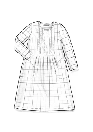 “Vera” woven linen dress - lake/patterned