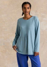 Viscose/elastane jersey tunic - grey blue/melange