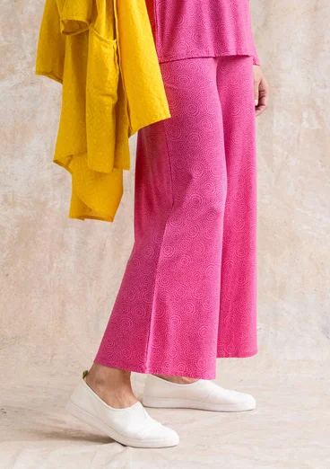 “Ada” jersey pants in lyocell/spandex - hibiscus/patterned