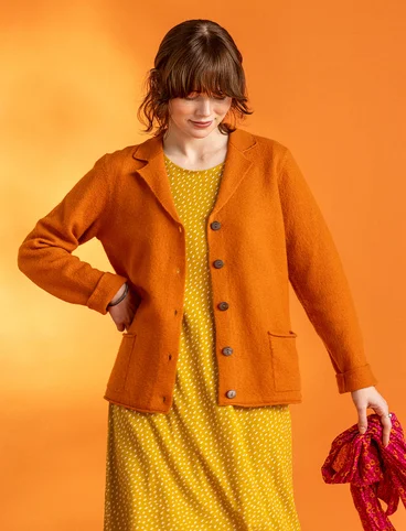 Felted blazer made of organic wool - burnt orange