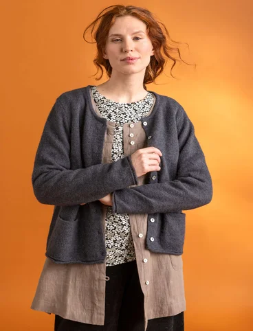 Cardigan in alpaca blend - dark ash grey/melange