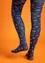 “Blossom” jacquard-knit tights in recycled nylon (dark indigo/patterned S/M)