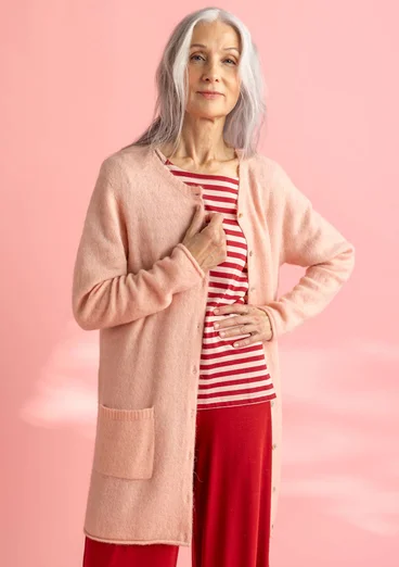 Wool/cotton/alpaca coatigan - pink marble