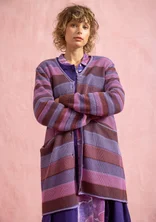 “Andromeda” long cardigan in organic/recycled cotton - dusky purple