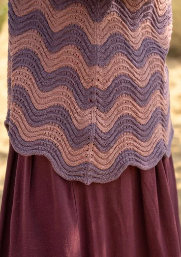 Tröja "Rose" i återvunnen bomull - malva/randig