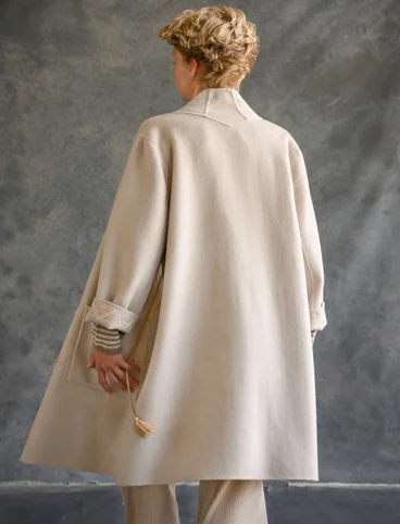 Le manteau élégant en laine - naturel