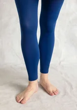 Solid-colored leggings in recycled nylon - indigo blue