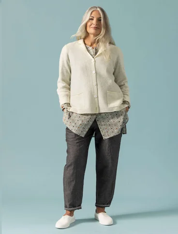 Knitted blazer crafted from felted organic wool - undyed