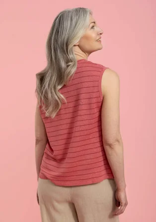 Linen knit tank top - flamingo