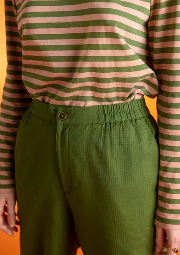 Woven pants in organic cotton dobby - grass green