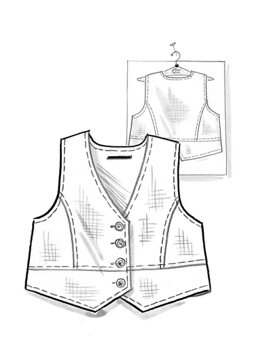 Woven organic cotton waistcoat - black