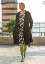 “Olives” coat in organic cotton - black