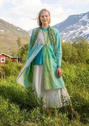 ��“Madras” woven dress in organic cotton - jade