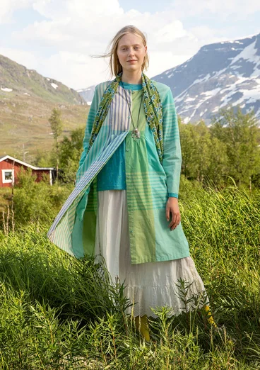 “Madras” woven dress in organic cotton - jade