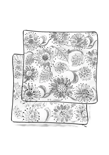 “Sunflower” cushion cover in organic cotton/linen - light sand