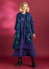 Vevd kjole «Hedda» i økologisk bomull - fiolblå