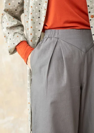 Woven organic cotton trousers - graphite