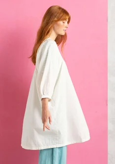 Kleid „Hilda“ aus Bio-Baumwollgewebe - halbgebleicht