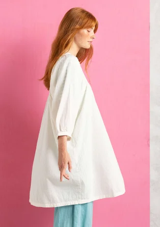 Robe tissée "Hilda" en coton biologique - blanc cassé