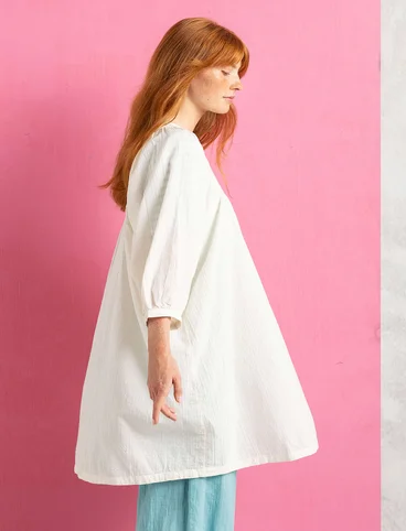 “Hilda” woven dress in organic cotton - light ecru
