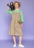 Webkleid „Garden“ aus Bio-Baumwolle/Leinen (taupe S)