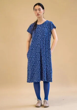 Jerseykleid „Jane“ aus Bio-Baumwolle/Elasthan - dunkellupine-gemustert