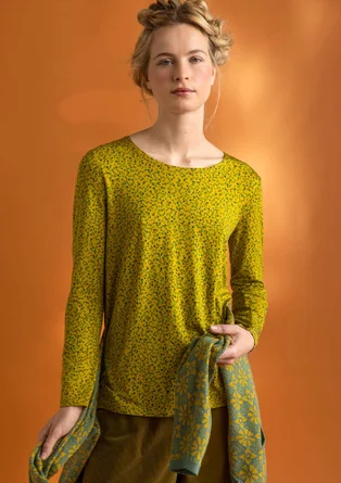 Top en jersey « Helga �» en lyocell/élasthanne - huile d’olive/motif