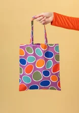 Organic cotton fabric tote bag S - multicoloured