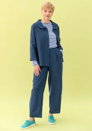 “Daisy” woven pants in organic cotton - indigo