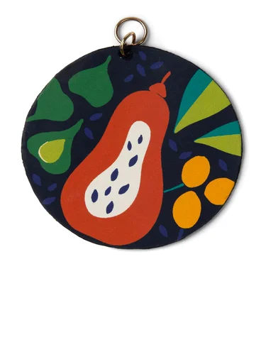 Pendentif "Botswana" en bois - bleu nuit