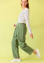 ��“Daisy” woven pants in organic cotton - dusty green