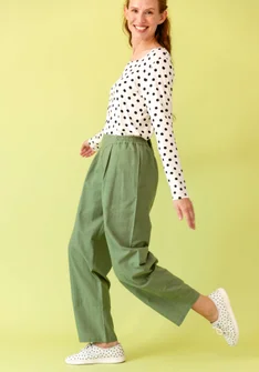 “Daisy” woven organic cotton trousers - dusty green