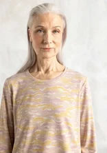“Mona” jersey top in organic cotton/spandex - natural/patterned